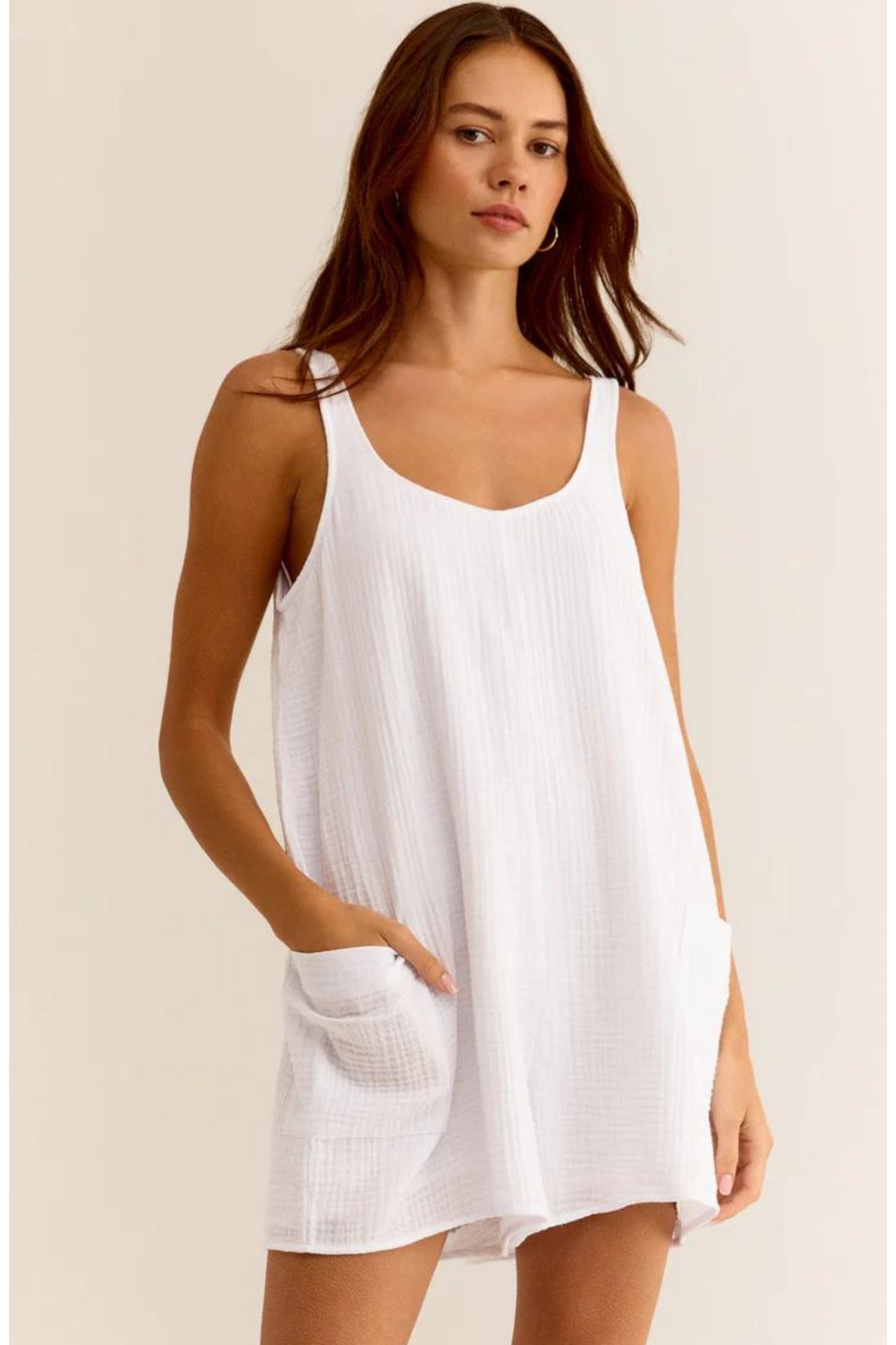 Kadın Mini Elbise/Tulum - Organik 2 Kat Müslin Kumaş