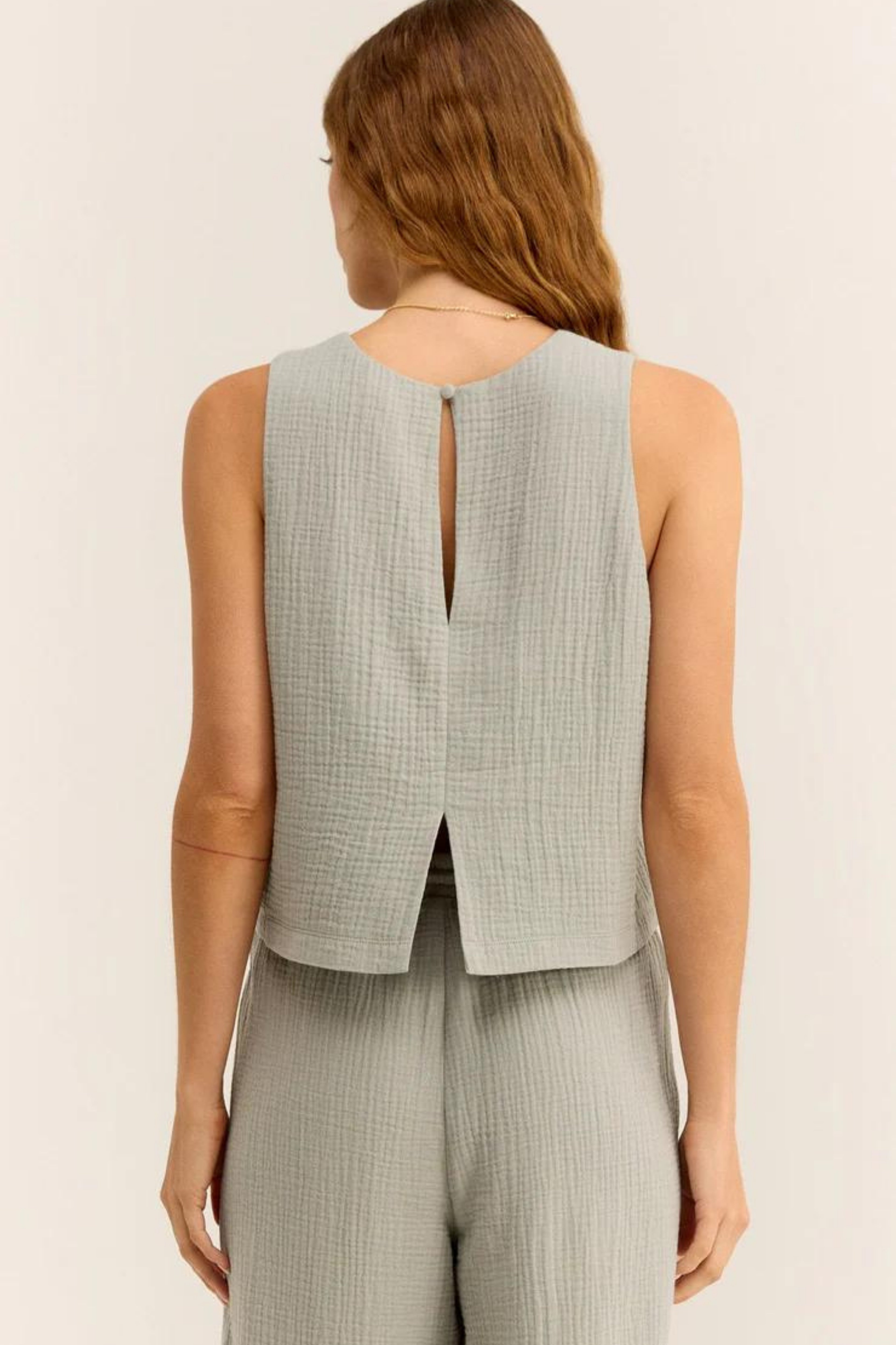 Müslin Kadın Oval Yaka Bluz ve Pantolon Seti – Plaj, Tekne & Günlük Kullanım