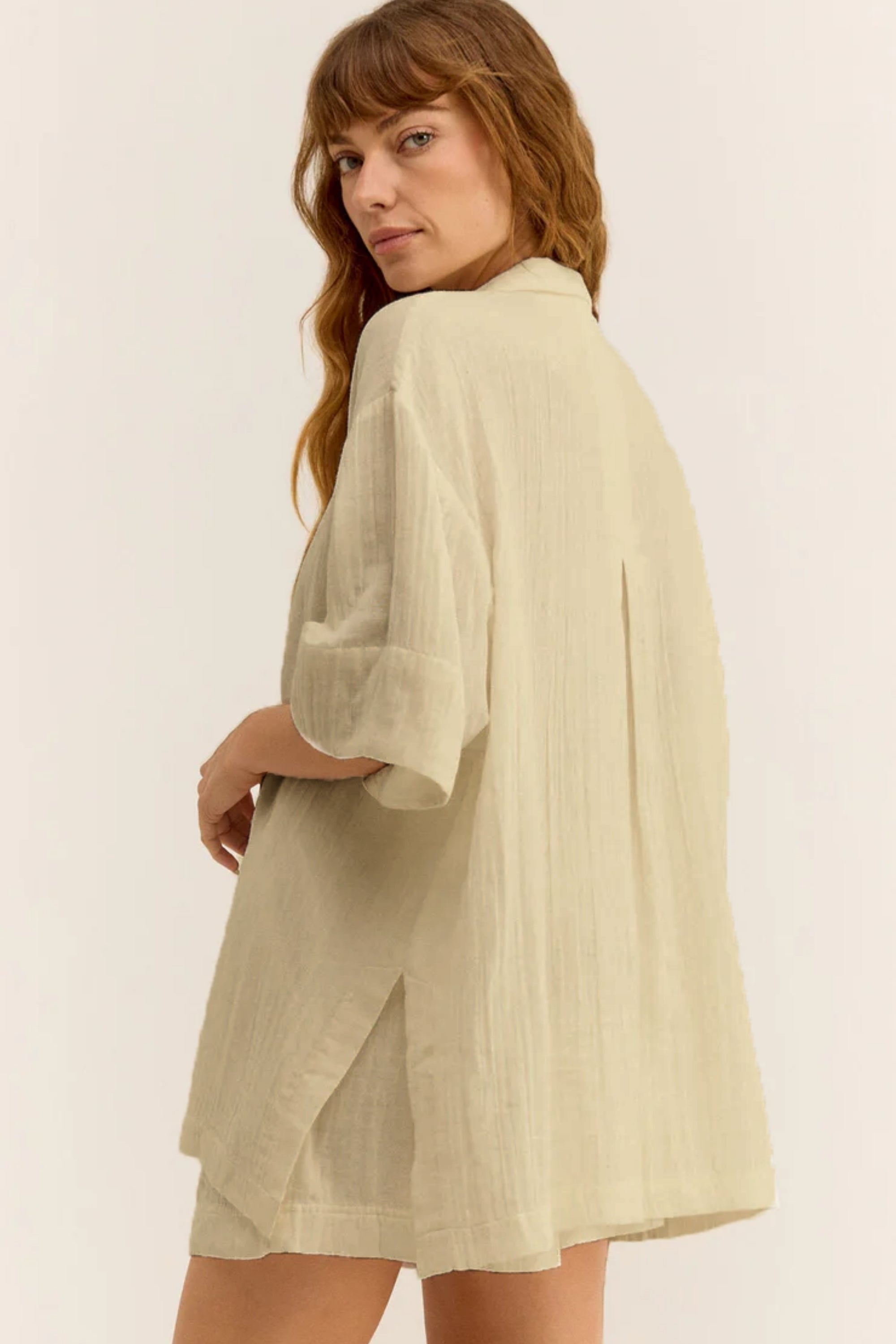Kadın Müslin Plaj Gömleği - Günlük, Plaj.