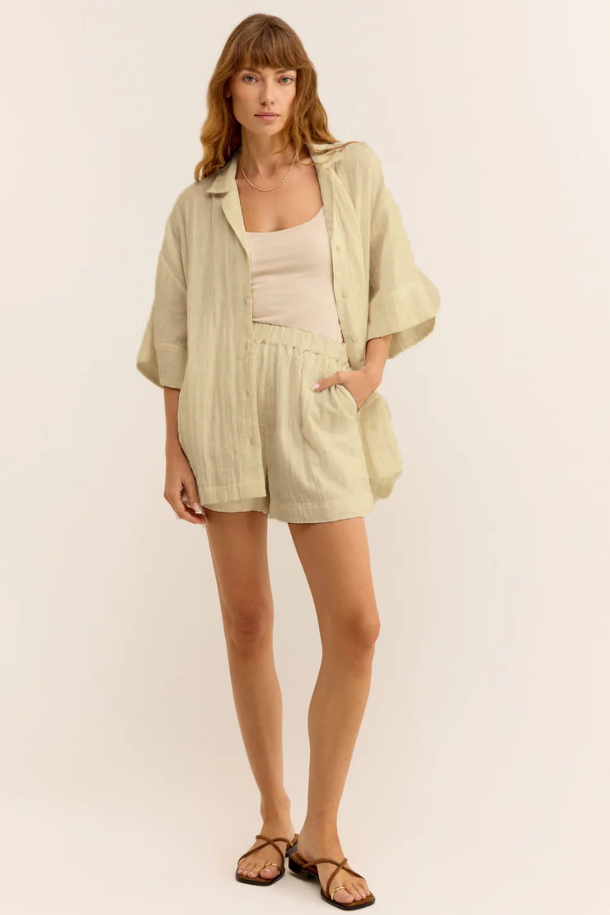 Kadın Müslin Plaj Gömleği - Günlük, Plaj.