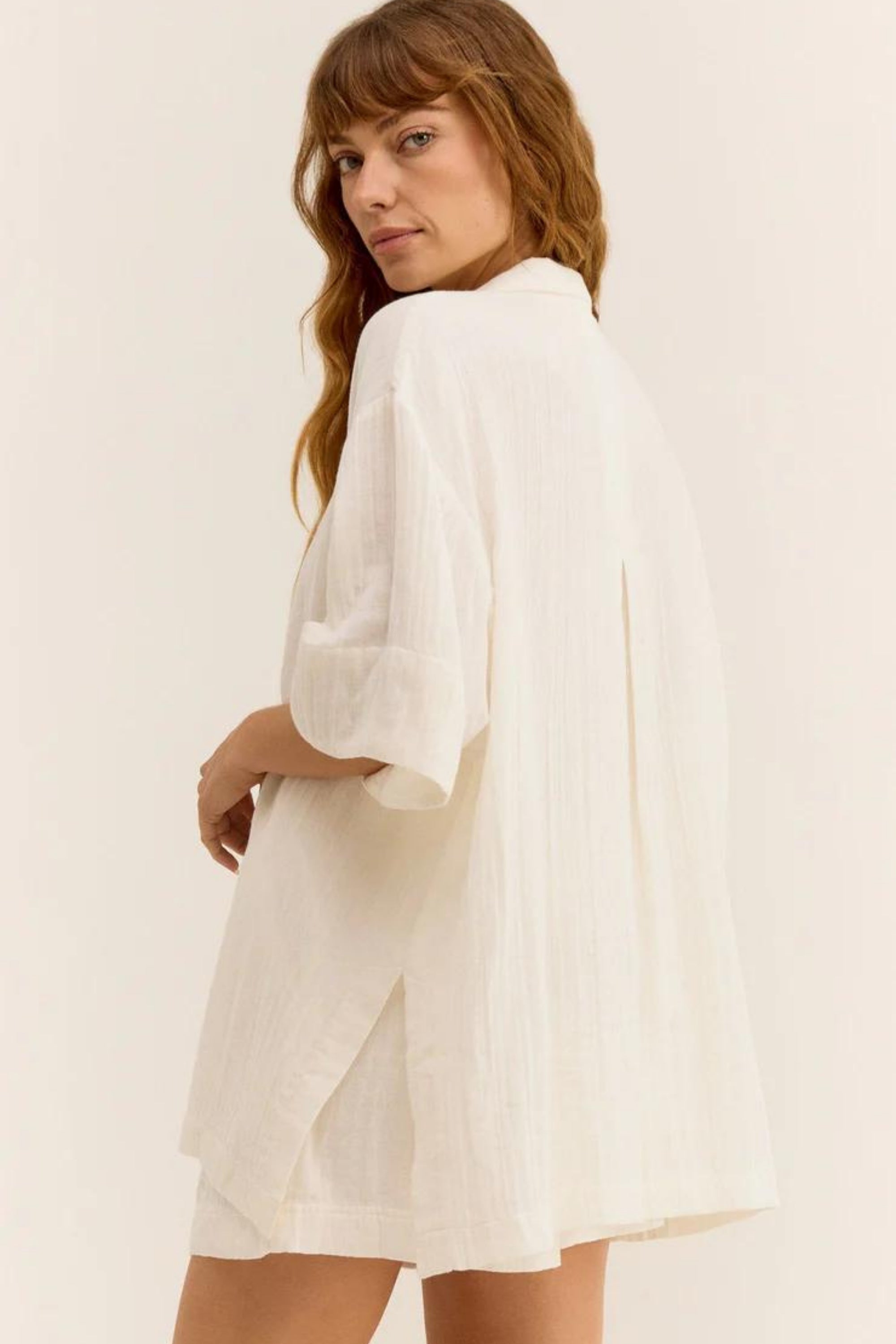 Kadın Müslin Plaj Gömleği - Günlük, Plaj.