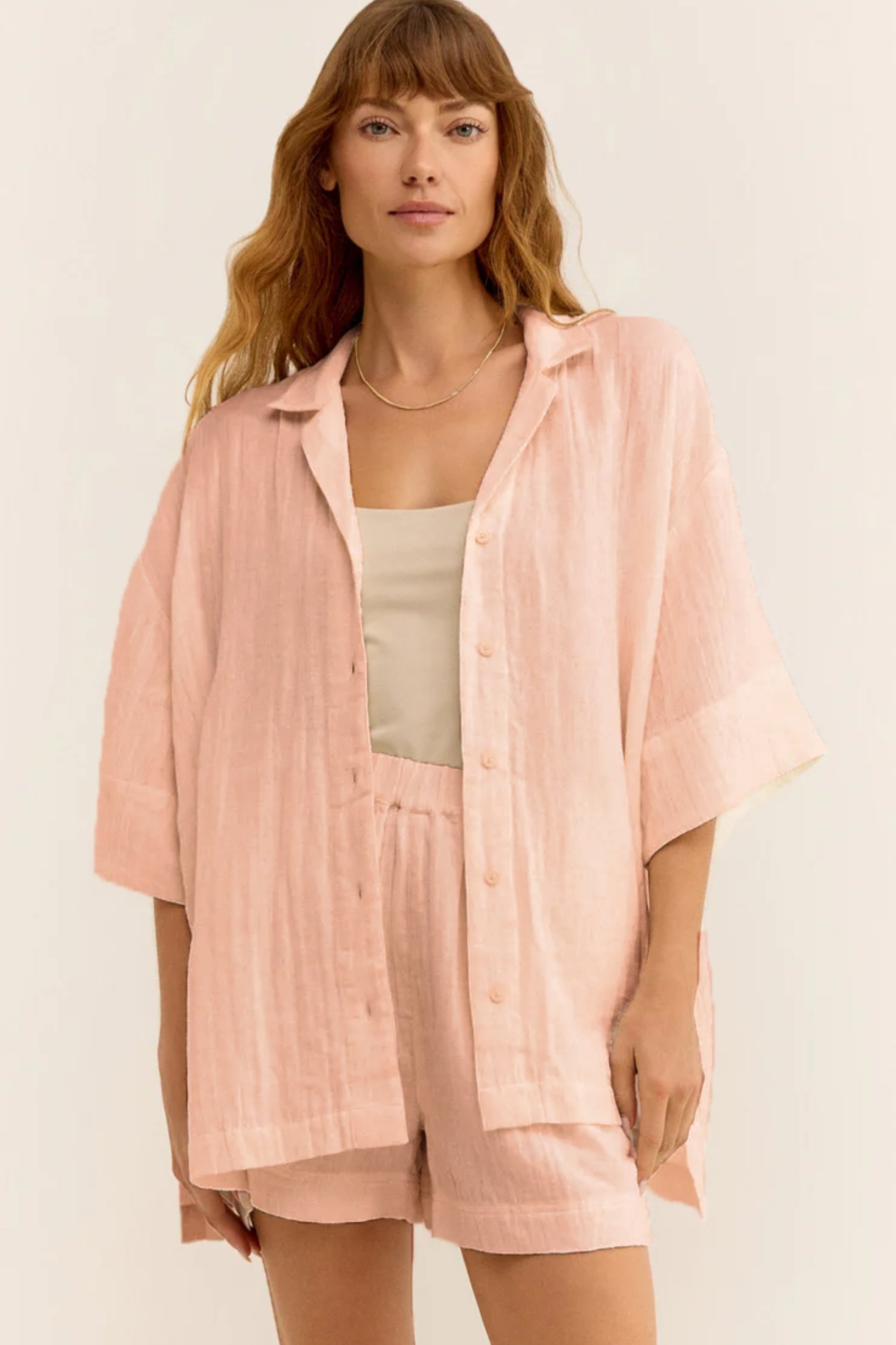 Kadın Müslin Plaj Gömleği - Günlük, Plaj.