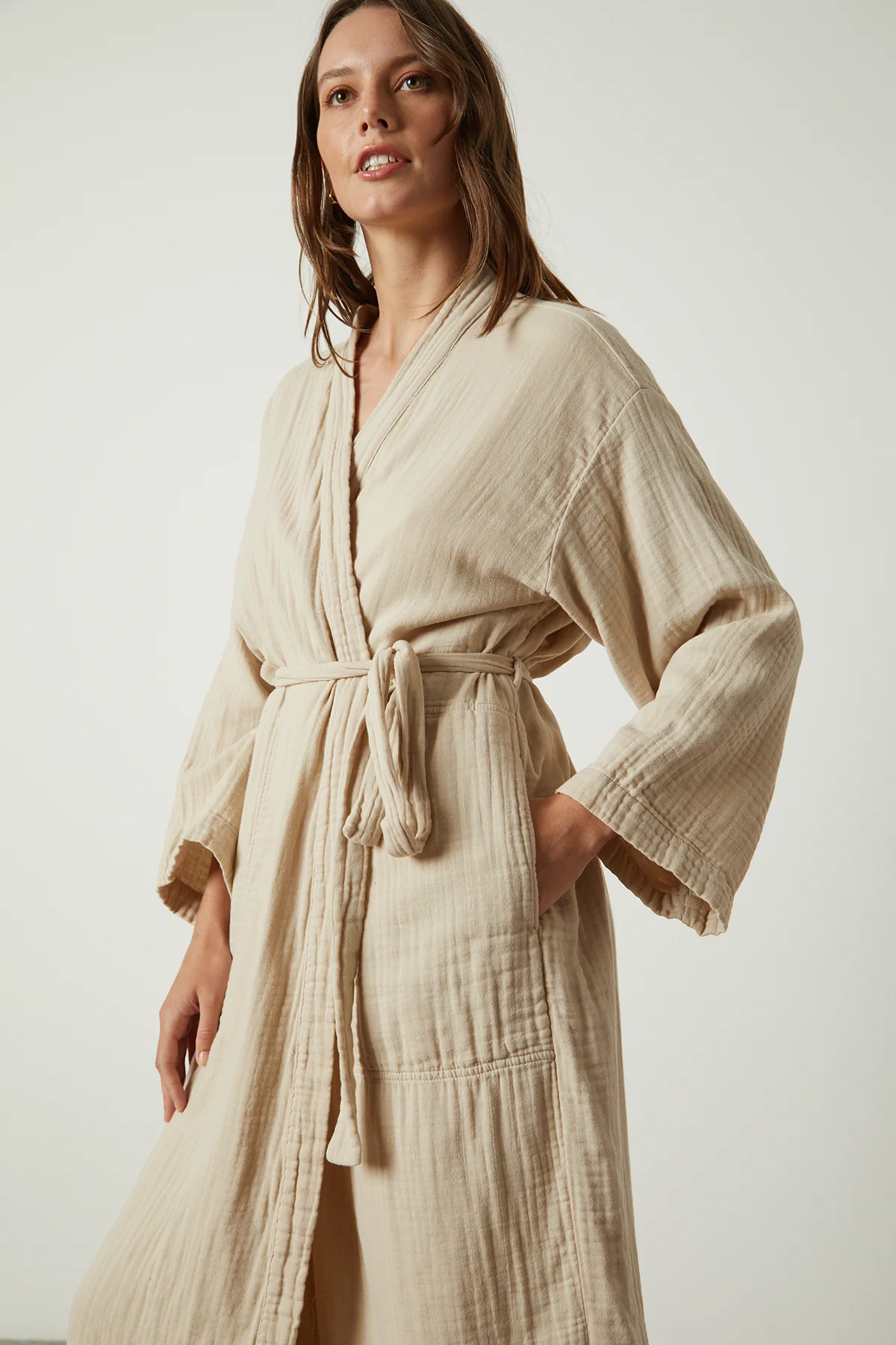 Müslin Bornoz - Kimono/Sabahlık - 2 Kat Müslin Kumaş