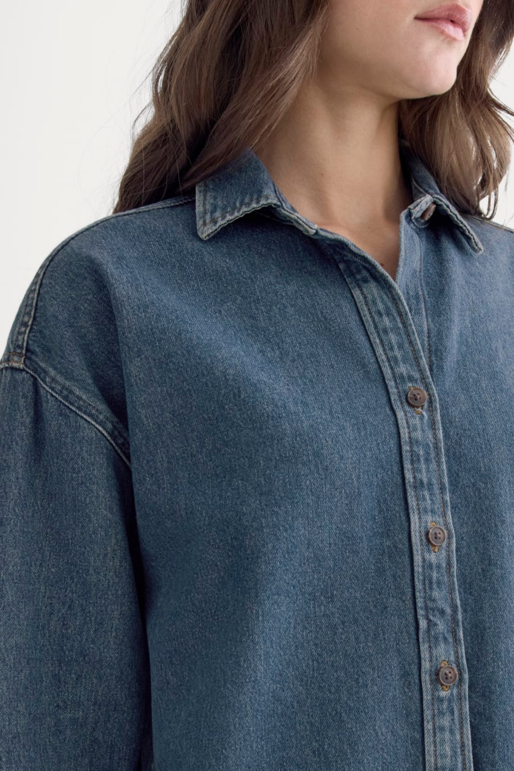 Oversize Gömlek & Mini Etek İkili Denim Takım - Modern Kesim İkili Kot Takım (Gömlek-Etek).