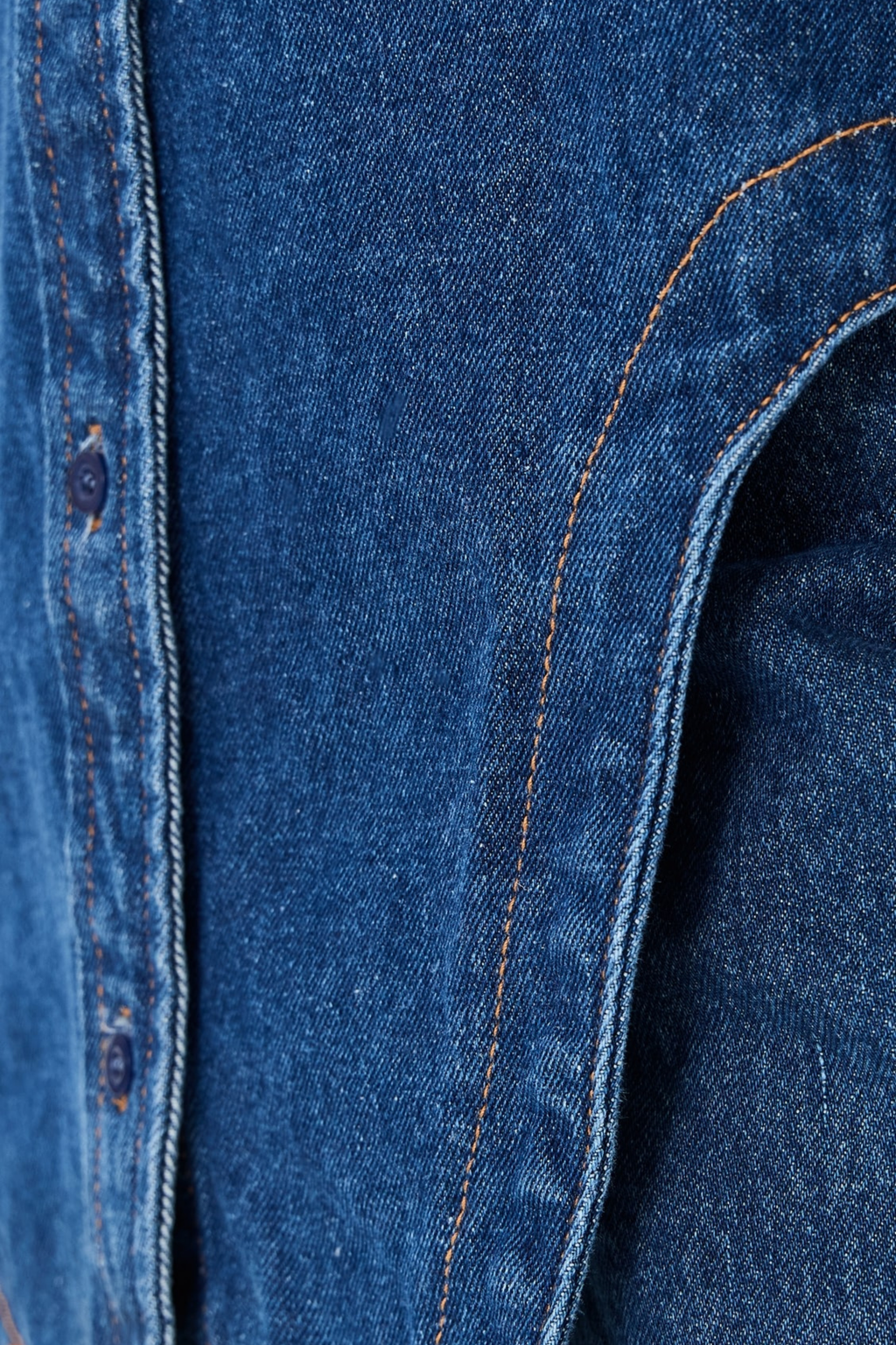 Koyu Mavi Regular Kalıp Gömlek & Bol Paça Pantolon Denim Takım.