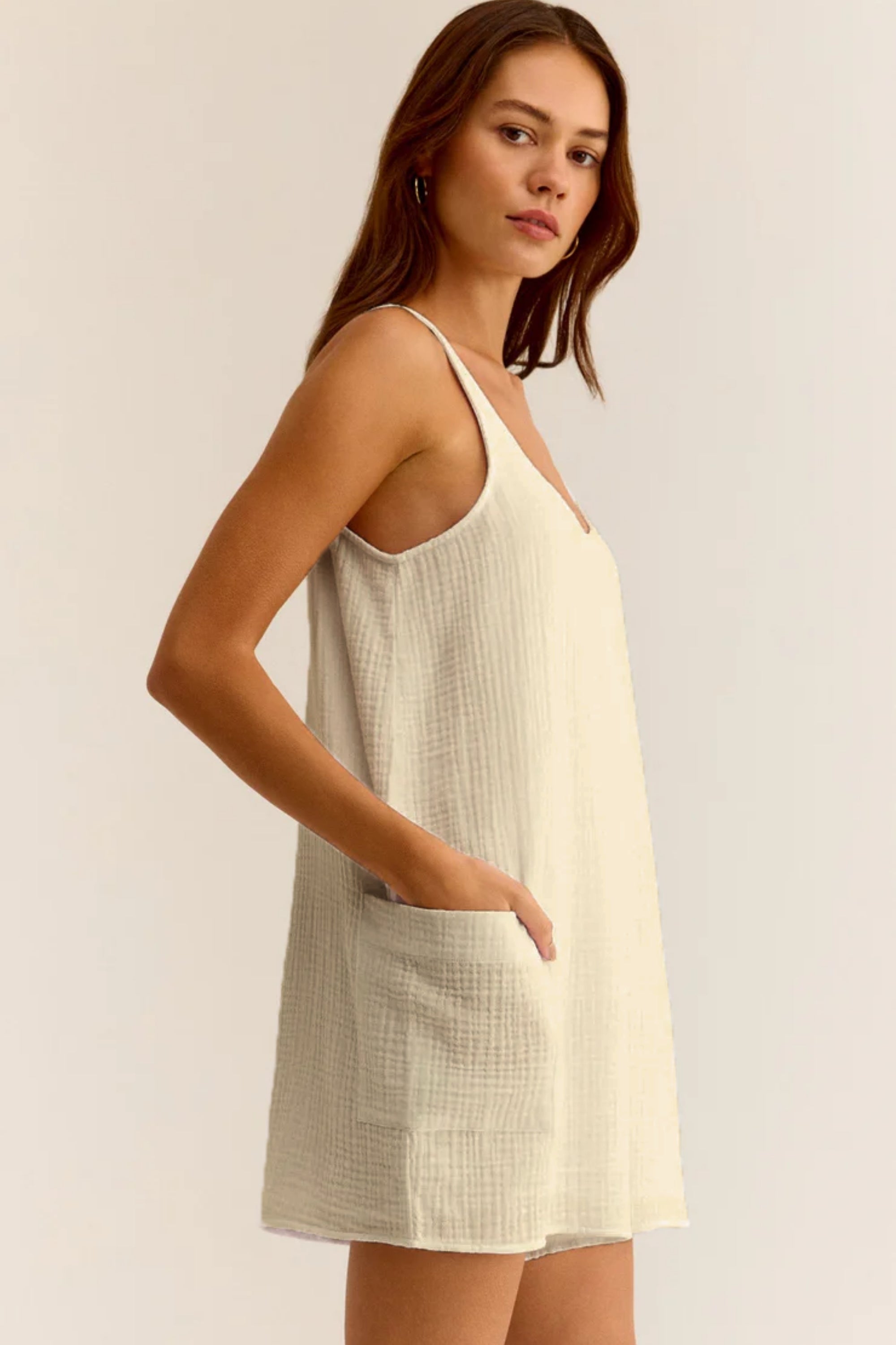 Kadın Mini Elbise/Tulum - Organik 2 Kat Müslin Kumaş