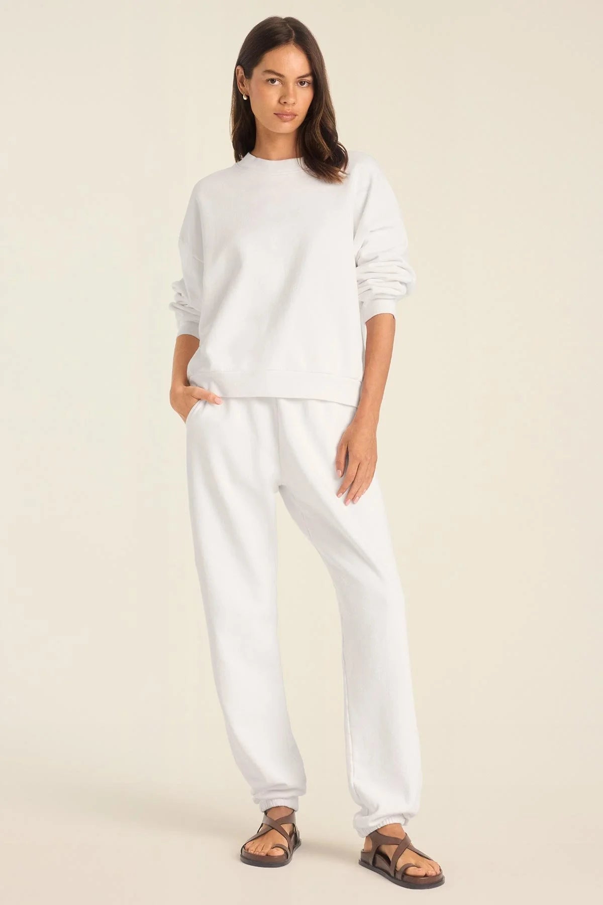 Basic Bisiklet Yaka Sweatshirt ve Jogger Eşofman Takımı