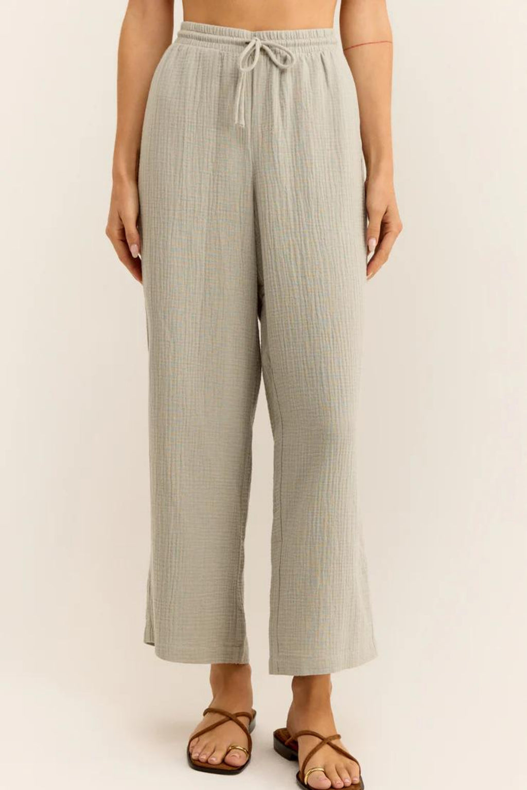 Müslin Kadın Oval Yaka Bluz ve Pantolon Seti – Plaj, Tekne & Günlük Kullanım