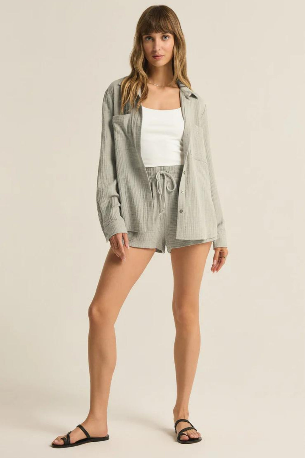 Pamuk Müslin Kadın Gömlek - 2 Kat Müslin Kumaş - Günlük, Plaj.