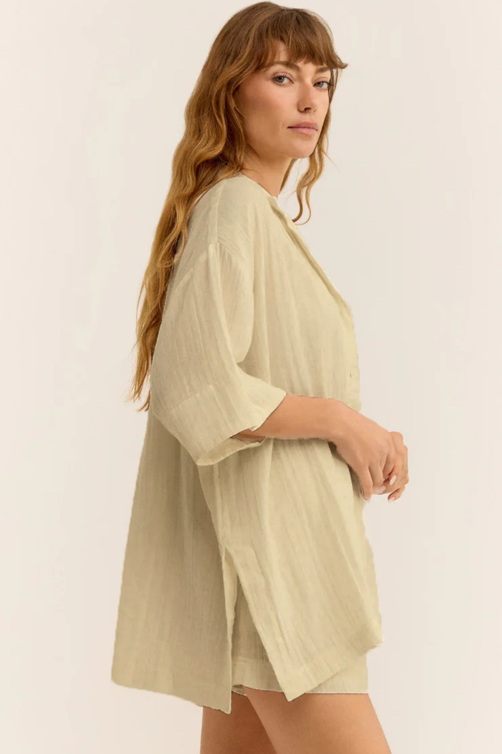 Kadın Lastikli Müslin Şort - Plaj Şortu - Plaj, Günlük.